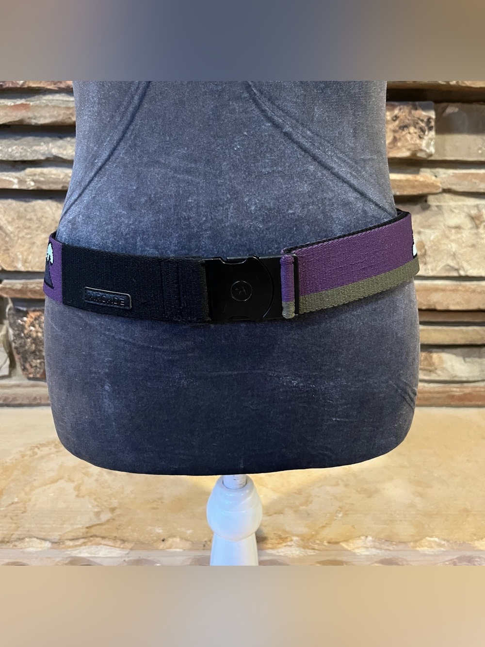 Arcade Hannah Eddy Purple and Black Elastic Belt with Clasp Buckle